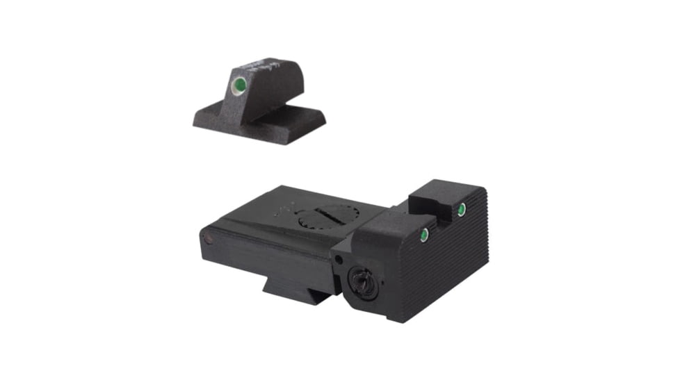 USED Kensight TRT 1911 Sight Set Trijicon Tritium Insert Night Sight w/ Rounded Blade &amp; 0.200in Front Sight, Black, 960-253, EDEMO1, Condition Fair, Scratches