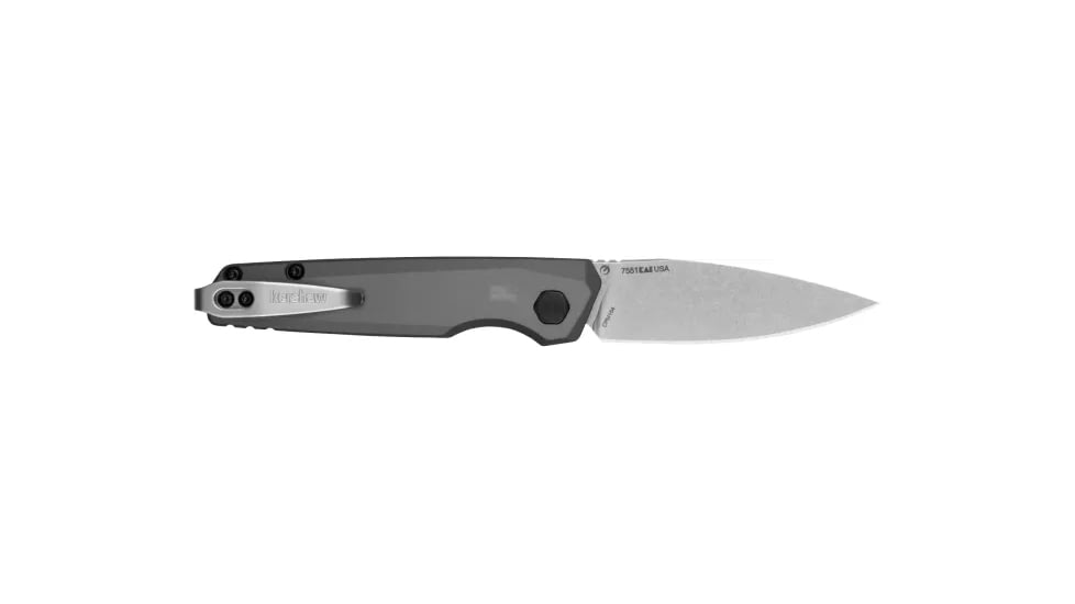 Kershaw Launch 18 Automatic Folding Knife, 2.79in, CPM 154, Spear Point Single Edge, Stonewashed Finish, Gray Handle, 7551