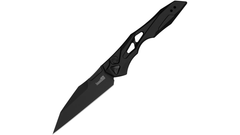 Kershaw Auto Launch 13 Button Lock Automatic Folding Knife, 3.5in, CPM 154, Black Plain Wharncliffe Blade, Black Aluminum Handle, 7650BLK