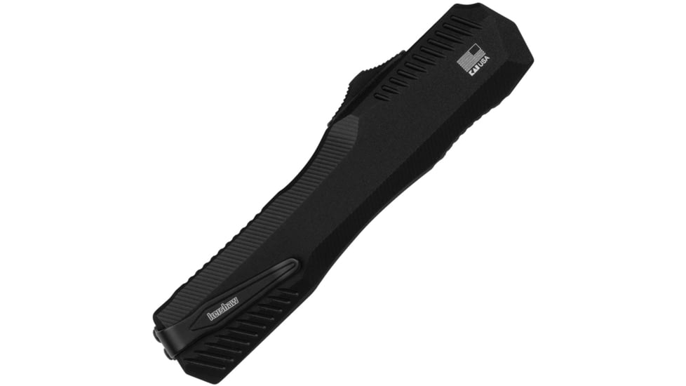 Kershaw Auto Livewire OTF Automatic Folding Knife by Matt Diskin, 3.3in, CPM MagnaCut SS, Black PVD Partially Serrated Spear Point Blade, Black Aluminum Handle, 9000BLKST