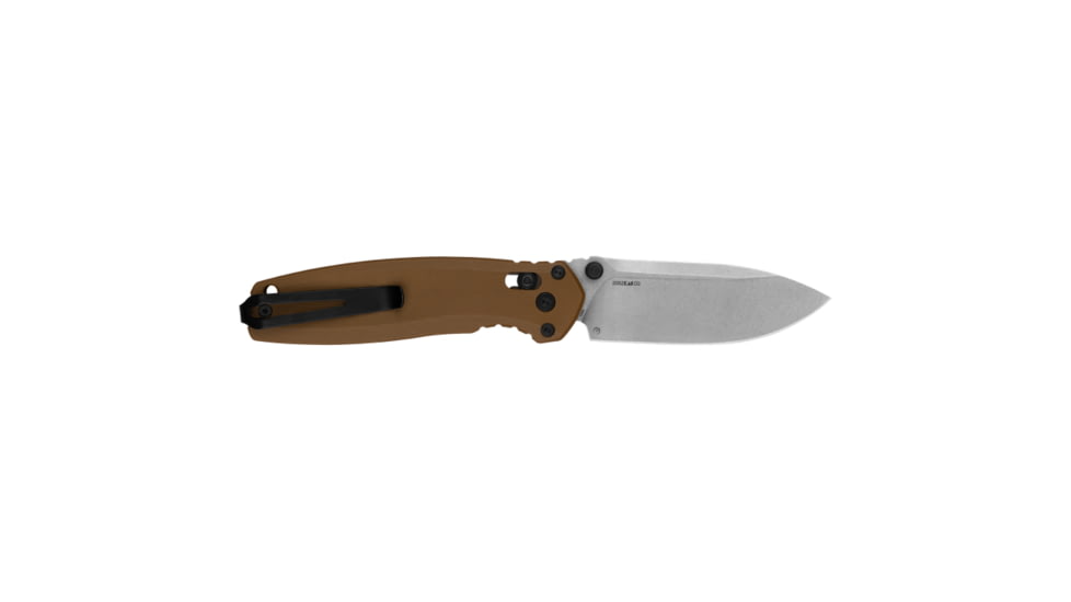 Kershaw Broadside, Folding Knife, 3.5 Spear Point Blade, D2 Blade Steel, 8.35 Overall Length, DuraLock, Stonwashed Finish, Silver Blade, FDE G-10 Handle, 2052