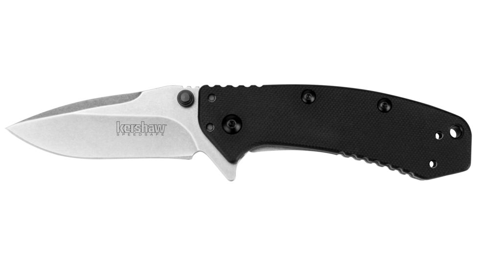 Kershaw Cryo, Black G-10 Handle, Stonewash Plain K1555G10