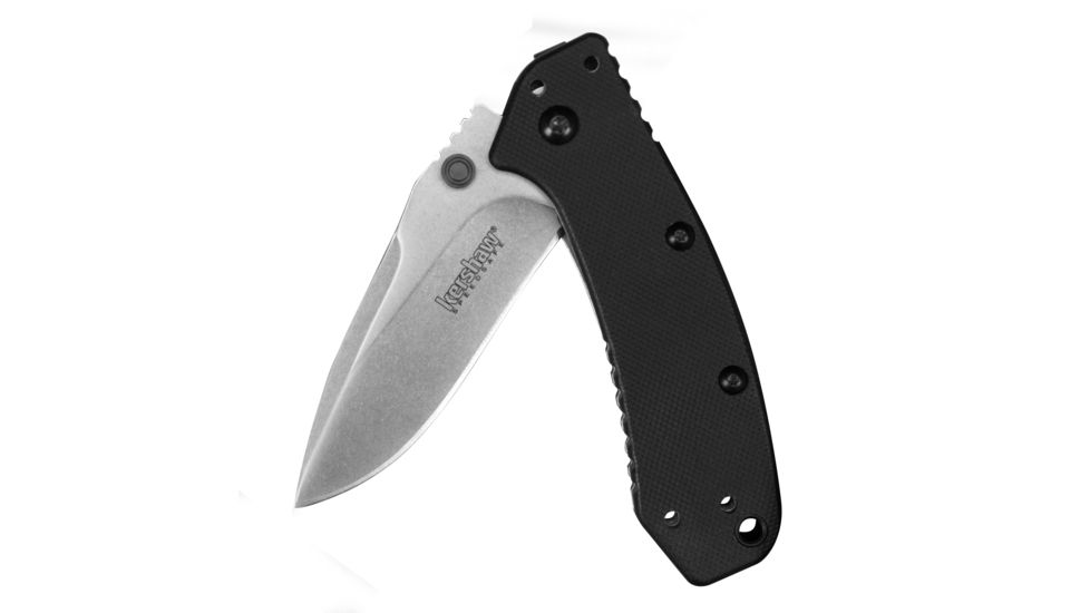 Kershaw Cryo, Black G-10 Handle, Stonewash Plain K1555G10