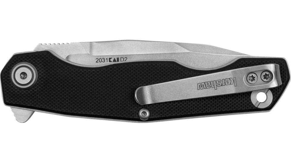 Kershaw Inception 3.25in Folding Knife, D2 Blade, Clip Point, Black Handle, 2031
