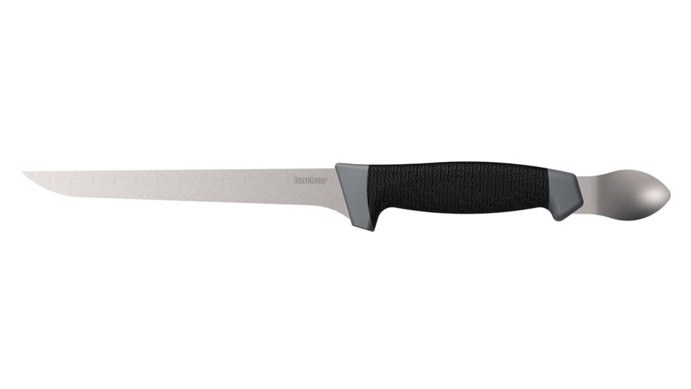Kershaw 7in Boning Knive w/Spoon, 420J2 Steel Blade, Satin Finish, Glass-Filled Nylon, Rubber Overmold, K-Texture Grip Handle, 1243