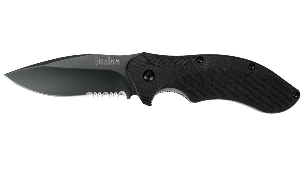 Kershaw Black Serrated Clash Folding Knife, Box, 1605CKTST