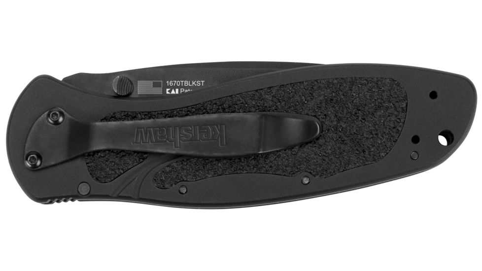Kershaw Blur Assisted Open Folding Knife,3.4in Sandvik 14C28N Black Steel Serrated Tanto Blade,6061-T6 Anodized Aluminum Handle w/Trac-Tec Inserts