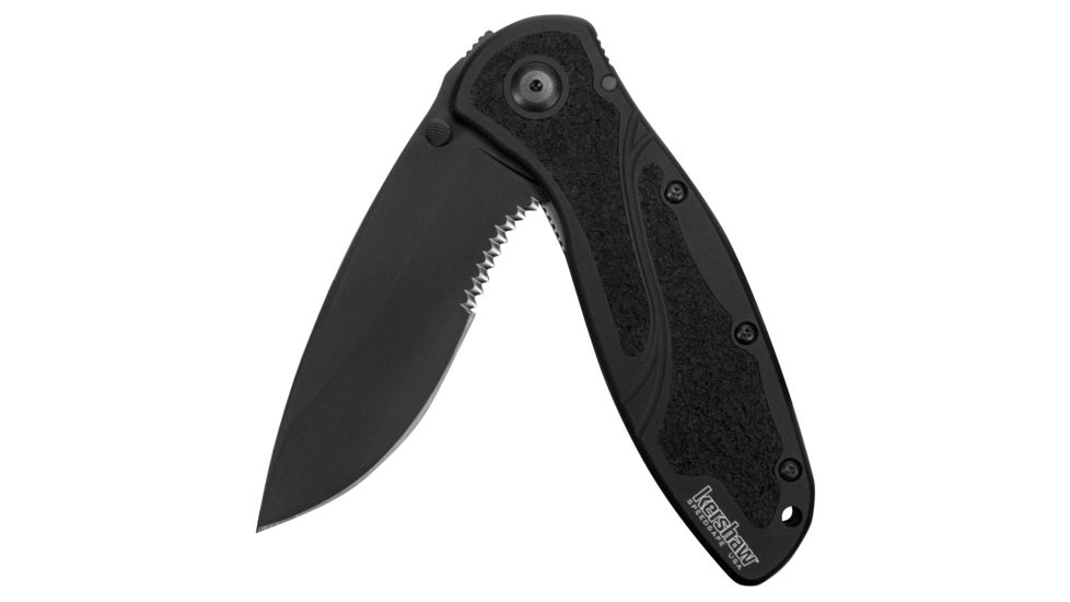 Kershaw K.O. Blur, Black Aluminum w/Trac-Tec Insert, ComboEdge K1670BLKST