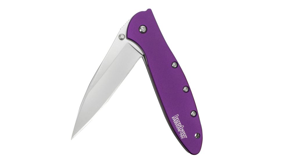 Kershaw K.O. Leek, Purple 6061-T6 Anodized Aluminum Handle, Plain K1660PUR
