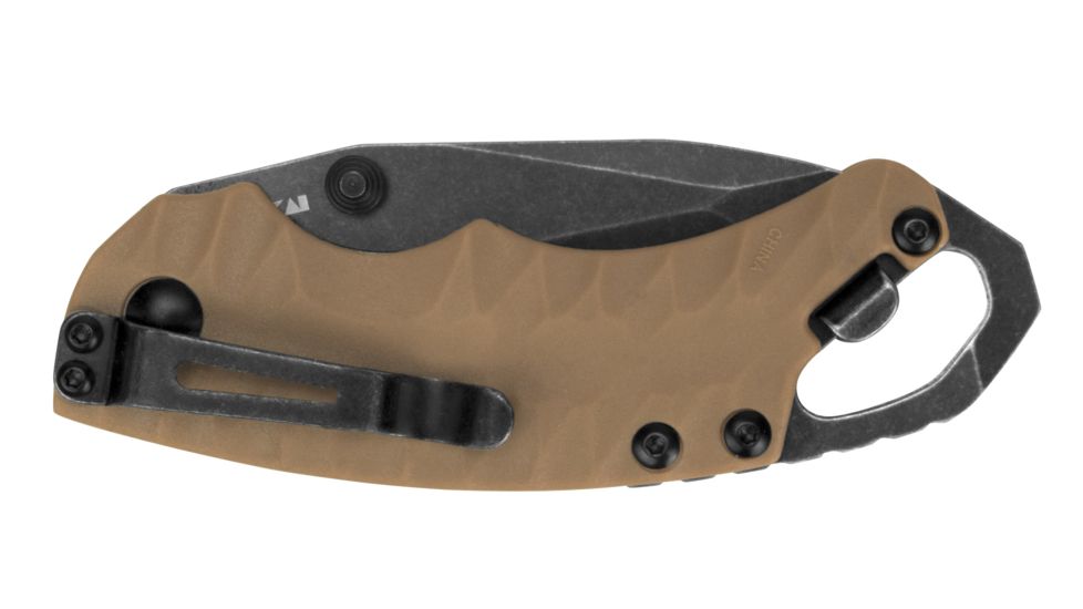 Kershaw Shuffle II Folding Knife, 2.6in, 8Cr13MoV, BlackWash, Tan Glass-filled Nylon Handle, Box, 8750TTANBW
