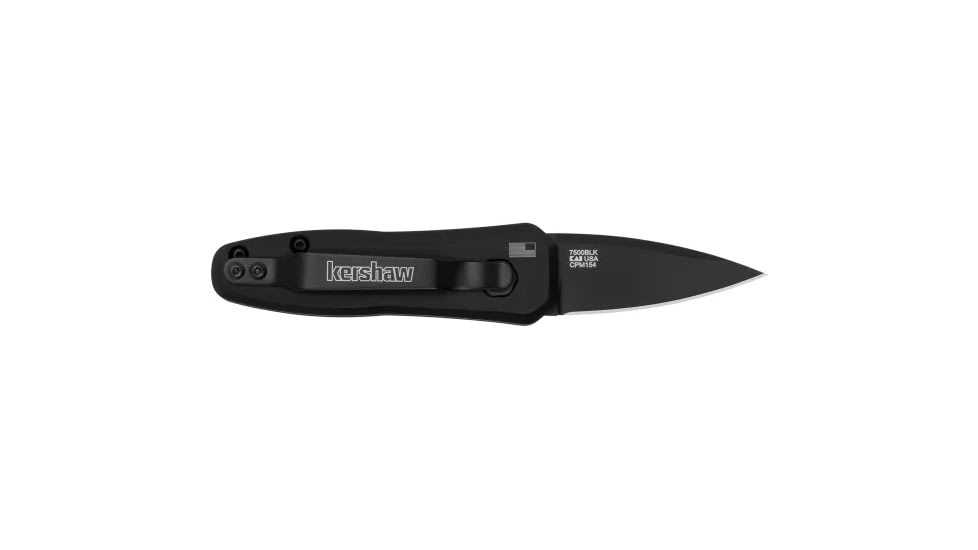 Kershaw Launch 4 Automatic Folding Knife, 1.9in CPM 154 Spear Point Blade, Cerakote Finish, Black Aluminum Handle, 7500BLK