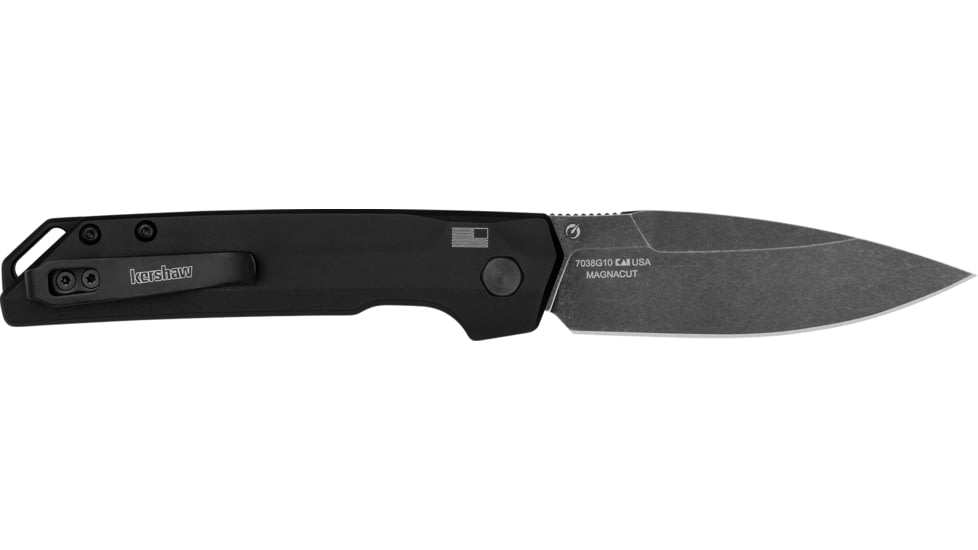 Kershaw Launch Iridium Automatic Folding Knife, 3.45 in, CPM MagnaCut, Spear Point Blade, G10/6061-T6 Aluminum, Black Handle, 7038G10