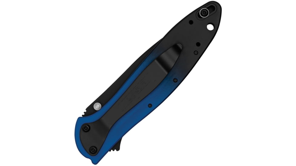 Kershaw Leek Blue Magna Cut A/O Folding Knife, 4in Closed, 3in Black Oxide CPM Magnacut Stainless Steel Blade, Blue/Black Gradient Aluminum Handle, 1660GBLUBLK
