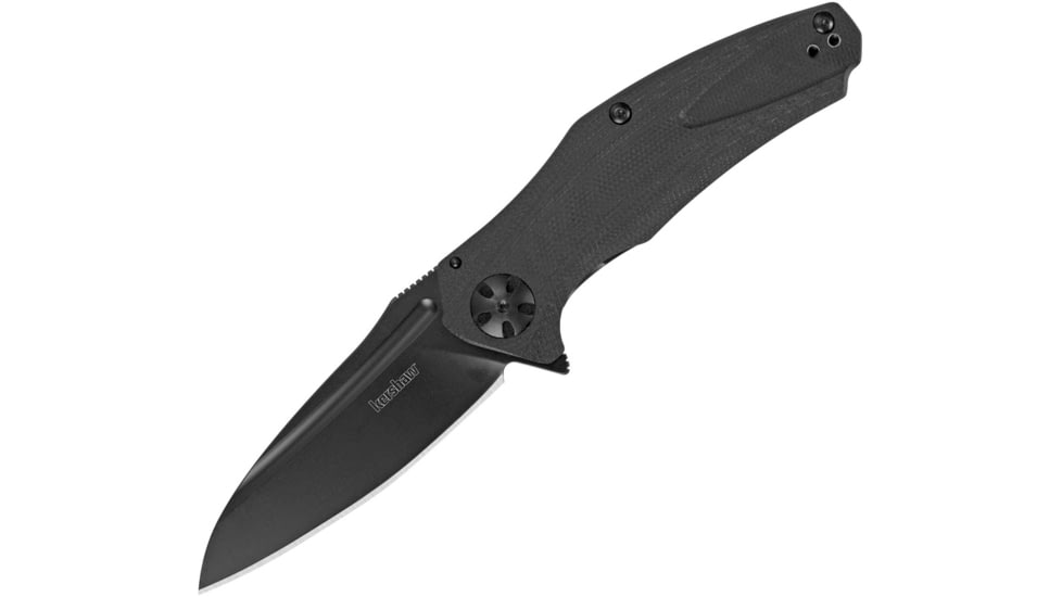 Kershaw Natrix Sub-Framelock Folding Knife, 3.25in Black Oxide Coated 8Cr13Mov SS Blade, Black G10 Handle, Pocket Clip, Kvt Ball Bearing Opening Mechanism, Black, 7007BLK