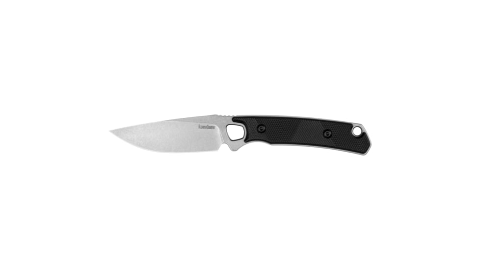 Kershaw Steppe, Fixed Blade Knife, 3.5in, D2 Steel, Stone Washed Finish, Drop Point Blade, Polypropylene/Rubber Handle, KER2048