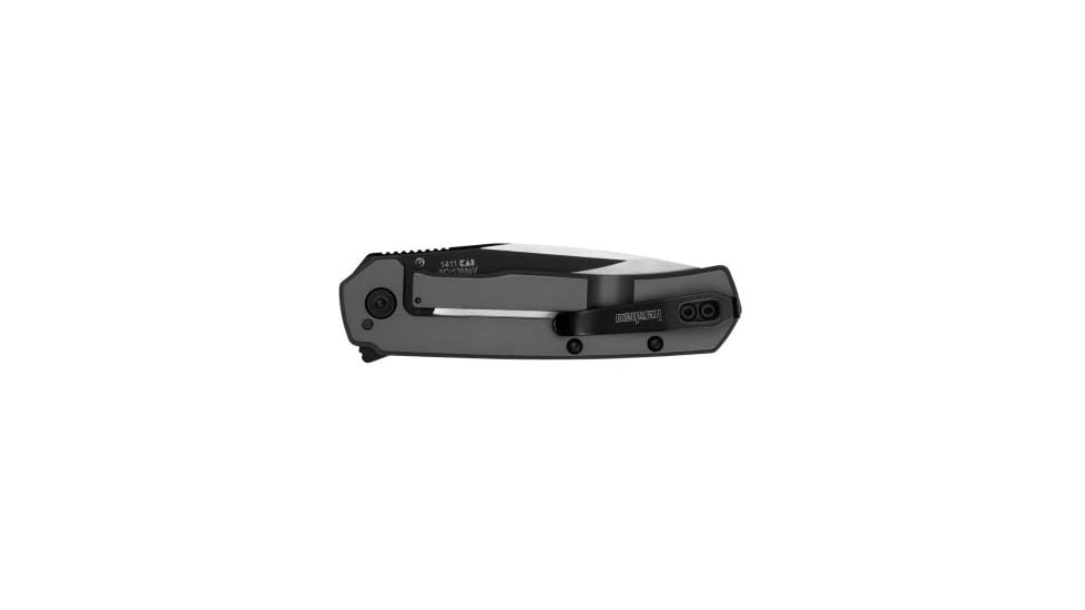 Kershaw Thermal EDC Assisted Opening Folding Knife, 2.95in, 8Cr13MoV Steel, Drop Point Plain Satin/Black Oxide Blade, Stainless Steel, Gray PVD Handle, 1411