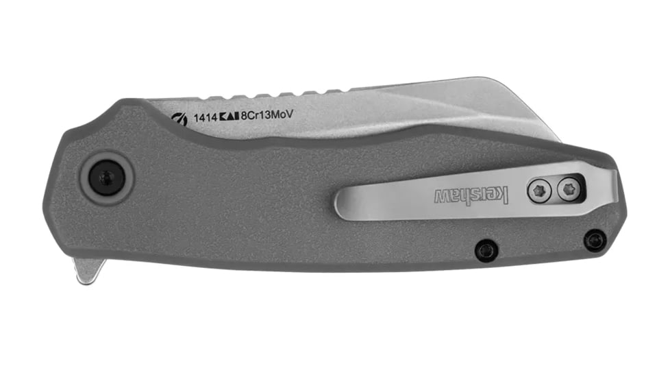 Kershaw Assisted Opening Folding Knife, 2.8in, 8Cr13MoV Steel, Gray Glass Filled Nylon Handle, Silver, 1414