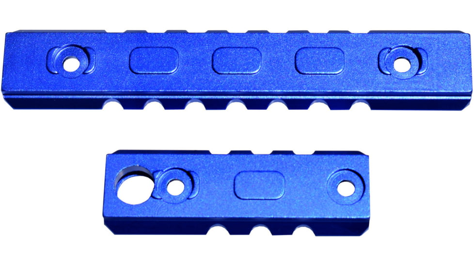 Kexuan 3 Piece M-LOK to Picatinny Rails; 2 x 3 Slots, 1 x 7 Slots, Aluminum, Dark Blue, Dark Blue, RLMLK1-DBL
