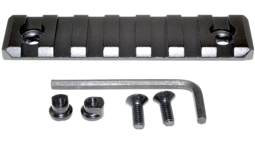 Kexuan Picatinny Rail Section for KeyMod Style Mounts, 7 Slot, Black, RL-KM7