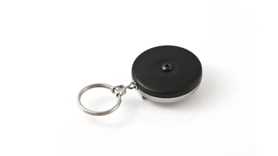 Key-Bak 3B Retractable Reel w/ 24in Stainless Steel Chain, Black Front, 1.75in Steel Belt Loop, Split Ring 0003-013