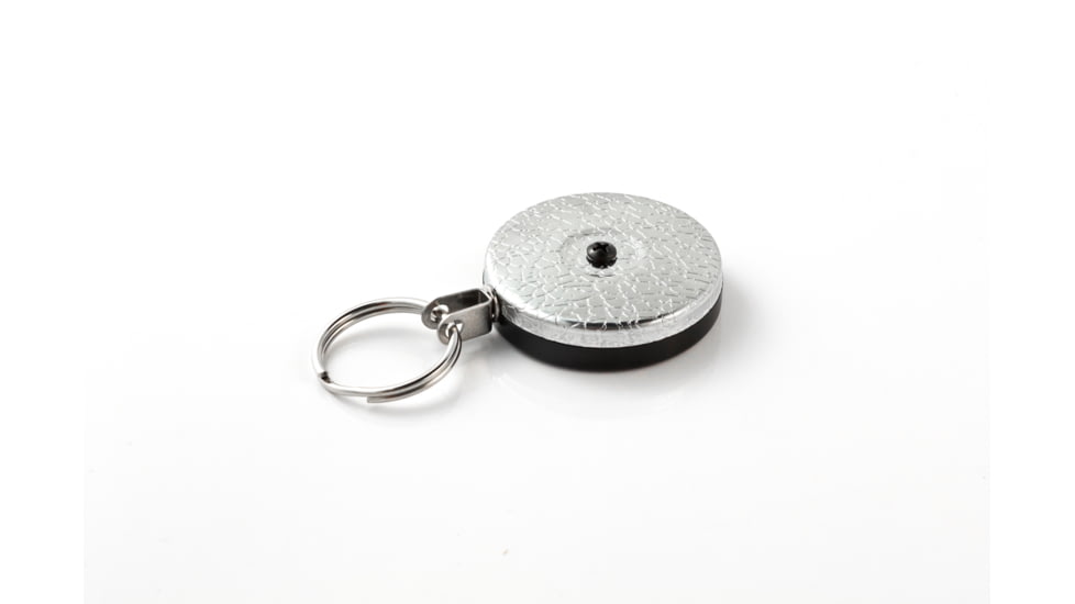 Key-Bak 481-HDP Industrial Retractable Reel w/ 48in Stainless Steel Cable, 8oz Retraction,  Plain Plastic Back, Chrome Front, Split Ring 0481-003