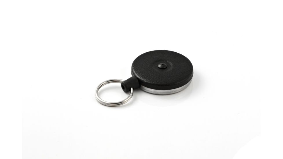 Key-Bak 481B-HDK Industrial Retractable Reel w/ 48in Kevlar Cord, 8oz Retraction, Black Front, Plain Back, Split Ring 0481-804