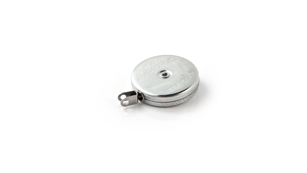 Key-Bak 481LS-HD Industrial Retractable Reel w/ 48in Stainless Steel Cable, 8oz Retraction, Plain Back, Chrome Front, Large Swivel 0481-032