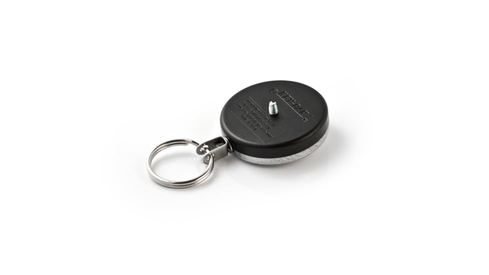 Key-Bak 481TCS-P Industrial Retractable Reel w/ 48in Stainless Steel Cable, 6oz Retraction, Thread-Cutting Screw, Chrome Front, Split Ring 0481-043