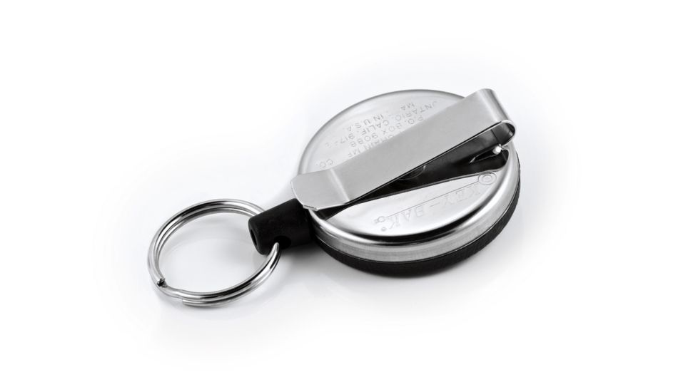 Key-Bak 483B-HDK Retractable Reel w/ 48in Kevlar Cord, Black Front, 1.75in Steel Belt Loop, 8oz Retraction, Split Ring 0483-823