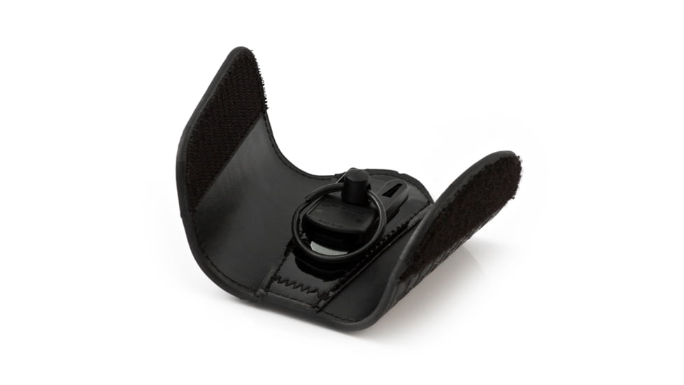Key-Bak 8712 Key Silencer w/ Locking Removable Key Holder, 2.25in Belt Loop, Black Basket-Weave Textured Leather 0308-712