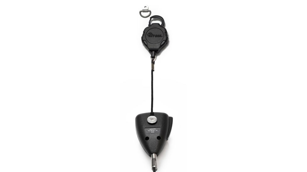 Key-Bak Mic-Bak Radio Retractable Tether, w/ Ratch-It Carabiner 36 in, Black 0KR3-4A11