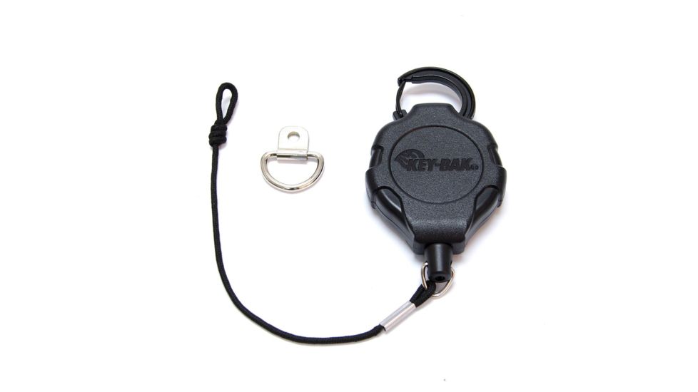 Key-Bak Mic-Bak Radio Retractable Tether, w/ Ratch-It Carabiner 36 in, Black 0KR3-4A11