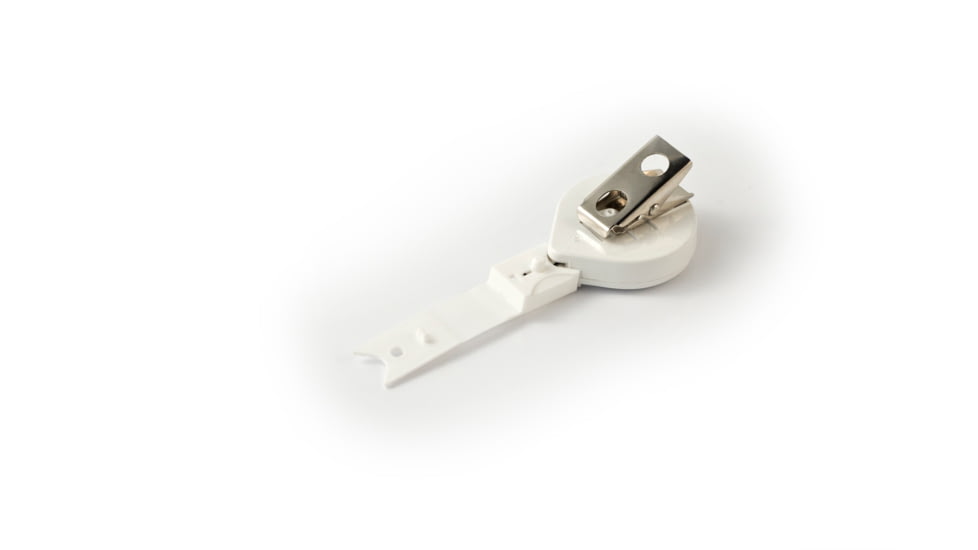 Key-Bak Mini-Bak ID Twist-Free Retractable Reel w/ 36in Nylon Cord, Swivel Bulldog Clip, Twist-Free ID Strap, White 0066-015