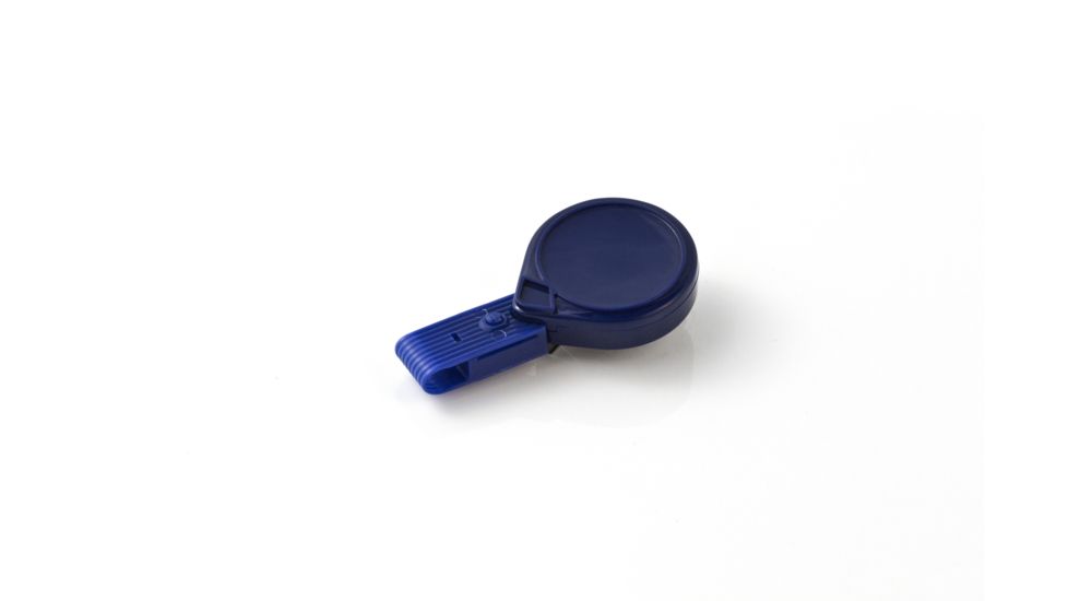 Key-Bak Mini-Bak ID Twist-Free Retractable Reel w/ 36in Nylon Cord, Steel Belt Clip, Twist-Free ID Strap, Blue 0055-015