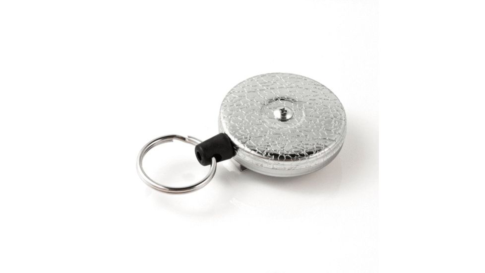Key-Bak Original Retractable Key Reel, Xtreme Duty, 28in, w/Standard Loop, Textured Chrome 0483-603