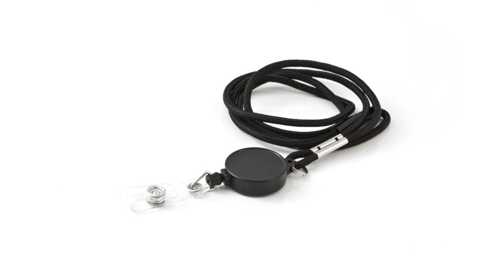 Key-Bak Retract-A-Badge Cord Lanyard 5-Pack Retractable Reel, 16in Black Cord Lanyard, 36in Retractable Cord, ID Strap, Black 0200-817