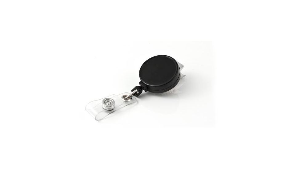Key-Bak Retract-A-Badge ID 5-Pack Retractable Reel w/ 36in Cord, Swivel Bulldog Clip, Vinyl ID Strap, Black 0200-232