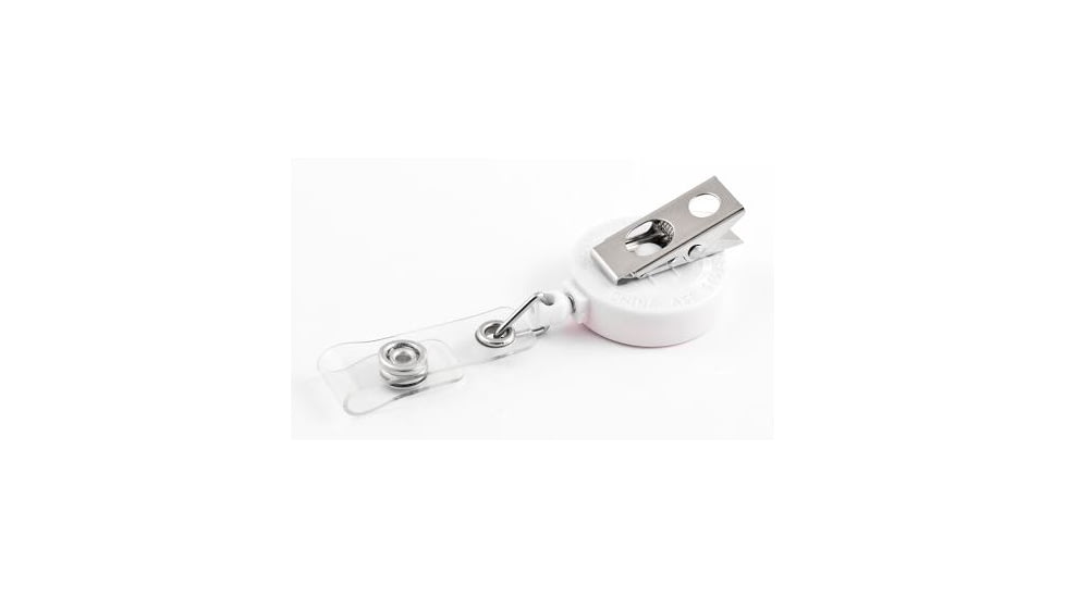 Key-Bak Retract-A-Badge ID 5-Pack Retractable Reel w/ 36in Cord, Swivel Bulldog Clip, Vinyl ID Strap, White 0200-233