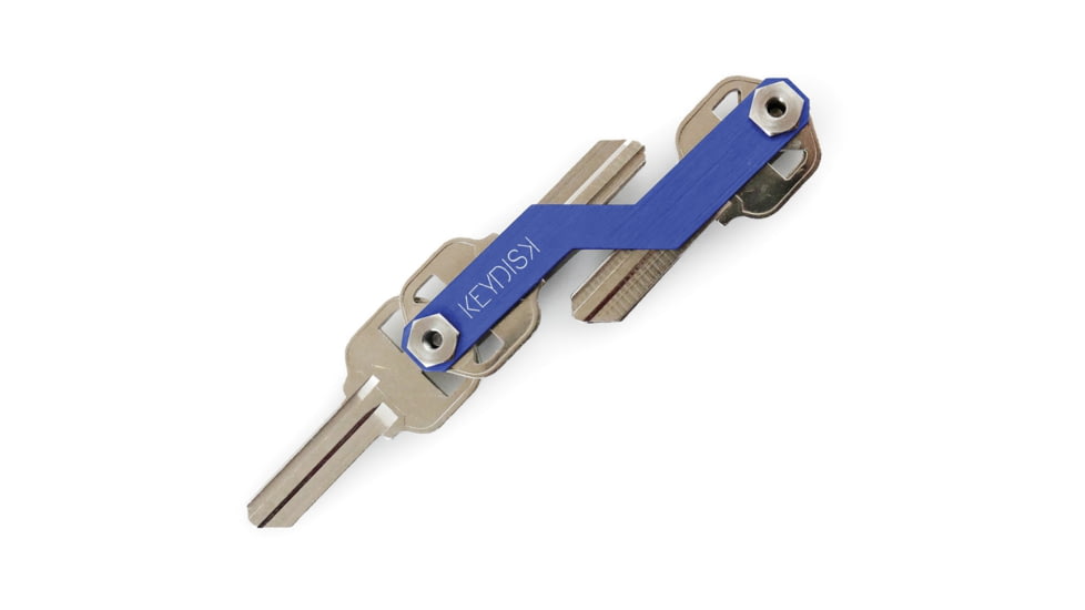 KeyDisk KeyDisk Mini Gun Blue, 3in Overall, Comes With 10 Rubber Spacers And A Set Of Extenders, Bottle Opener/Key Fob Attachment, SS Screws, Capacity 8 Keys, KYD003
