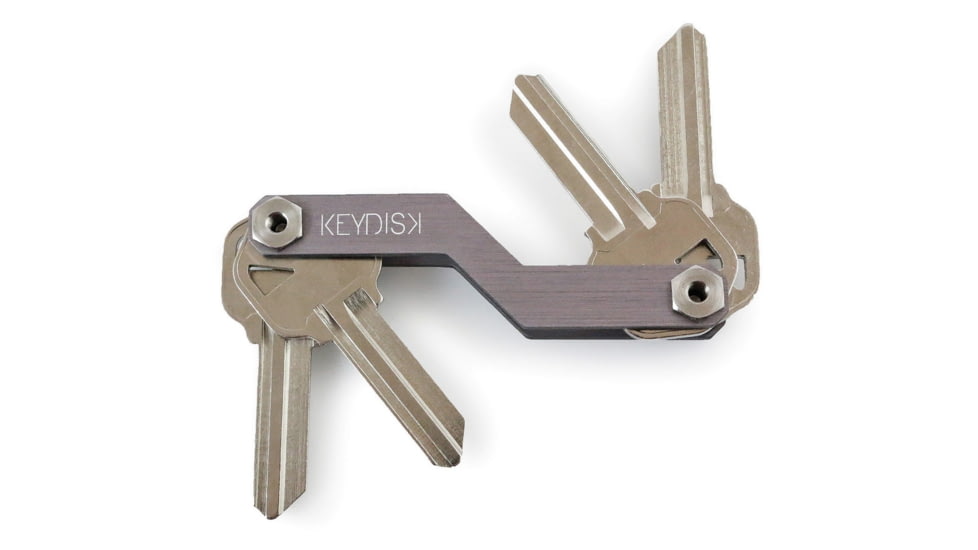 KeyDisk KeyDisk Mini Gun Metal Gray, 3in Overall, Comes With 10 Rubber Spacers And A Set Of Extenders, Bottle Opener/Key Fob Attachment, SS Screws, Capacity 8 Keys, KYD002