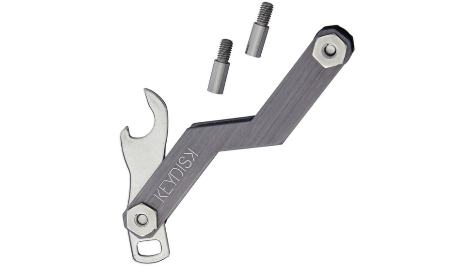 KeyDisk KeyDisk Mini Gun Metal Gray, 3in Overall, Comes With 10 Rubber Spacers And A Set Of Extenders, Bottle Opener/Key Fob Attachment, SS Screws, Capacity 8 Keys, KYD002