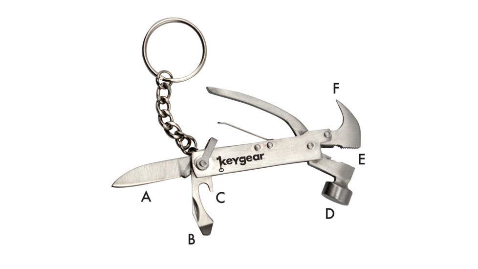 KeyGear Hammer Multi-Tool,Silver 50-KEY0046-02