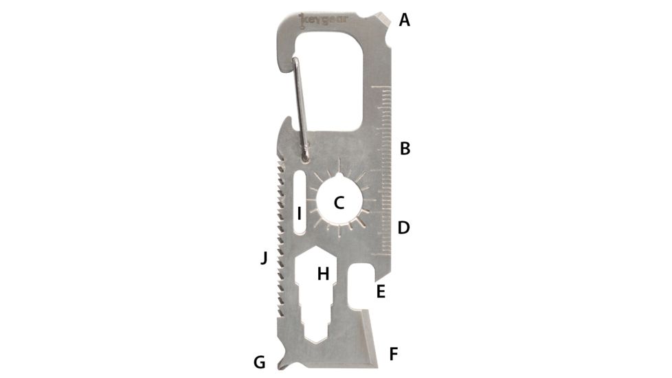 KeyGear Survival Multi-Tool,Silver 50-KEY0065-02