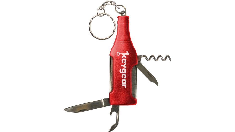 KeyGear Wine Bottle Multi-Tool, Red 50-KEY0035-04, Red 50-KEY0035-04