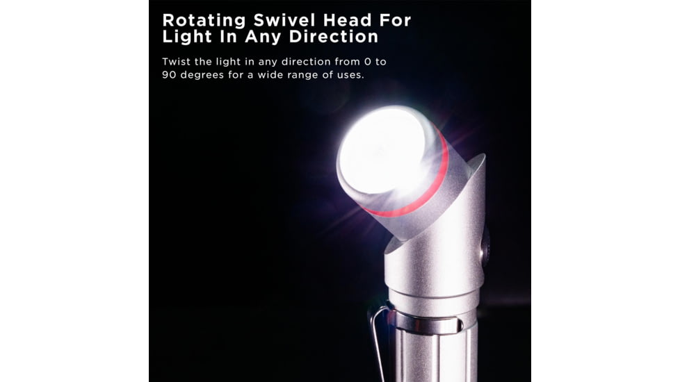KeySmart Nano Torch Twist Pivot Head Flashlight, 600 Lumens, Silver, KS819-SVR