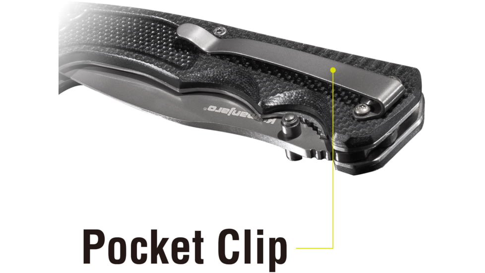 Kilimanjaro Gear Annex Folding Knife,3.5in, Black G10 Handle, Black Tanto ComboEdge Blade KJ910031