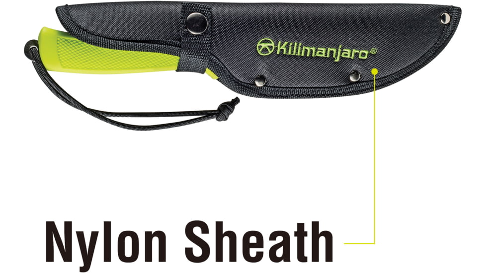 Kilimanjaro Gear Talbot Fixed Blade Knife,5.8in,Green Rubberized Handle,Clip Point Plain Blade KJ910044