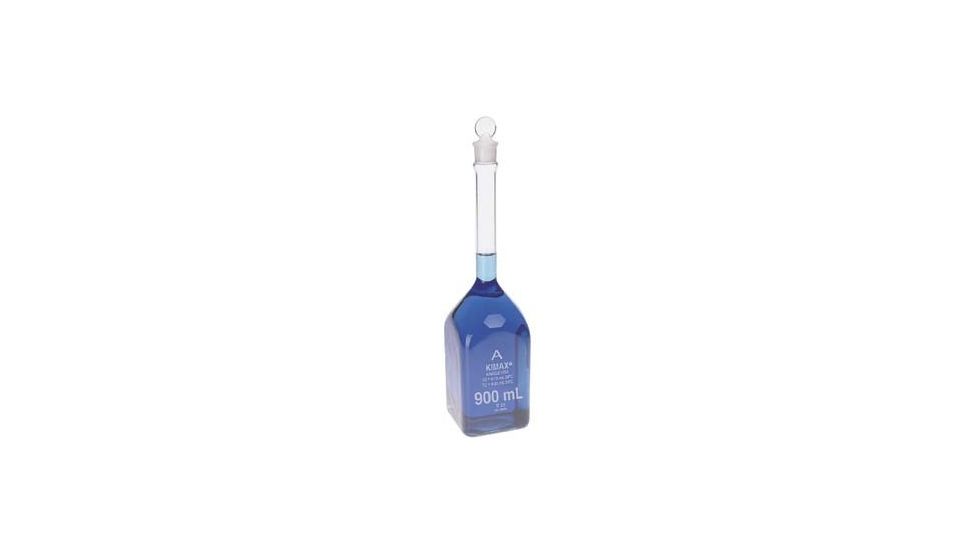 Kimble/Kontes KIMAX Volumetric Flask with [ST] Glass Stopper, Square, Class A, Kimble Chase 28046 900