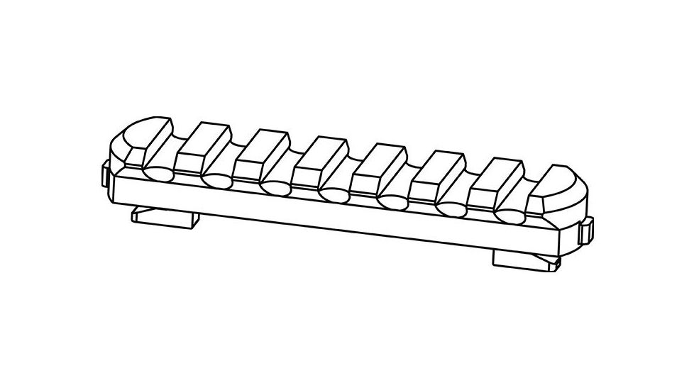 Kinetic Development Group Kinect MLOK Double Picatinny Rail Section, 7Slot, Black KIN5-200