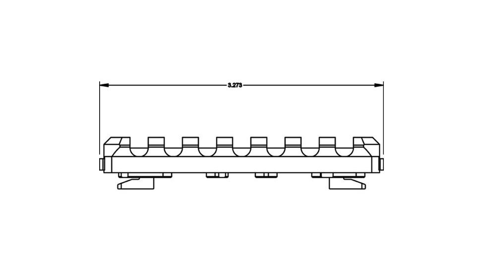 Kinetic Development Group Kinect MLOK Double Picatinny Rail Section, 7Slot, Black KIN5-200